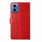 For Motorola Edge 5G 2024 HT01 Y-shaped Pattern Flip Leather Phone Case(Red) - 3