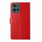 For Motorola Edge 50 HT01 Y-shaped Pattern Flip Leather Phone Case(Red) - 3