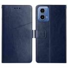 For Motorola Moto G45 5G HT01 Y-shaped Pattern Flip Leather Phone Case(Blue) - 1