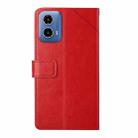 For Motorola Moto G45 5G HT01 Y-shaped Pattern Flip Leather Phone Case(Red) - 3