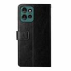 For Motorola Edge 50 Neo HT01 Y-shaped Pattern Flip Leather Phone Case(Black) - 3