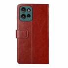 For Motorola Edge 50 Neo HT01 Y-shaped Pattern Flip Leather Phone Case(Brown) - 3