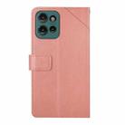 For Motorola Moto G75 5G HT01 Y-shaped Pattern Flip Leather Phone Case(Pink) - 3
