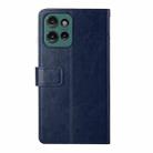 For Motorola Moto G75 5G HT01 Y-shaped Pattern Flip Leather Phone Case(Blue) - 3
