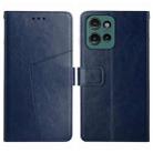 For Motorola Moto G 5G 2025 HT01 Y-shaped Pattern Flip Leather Phone Case(Blue) - 1