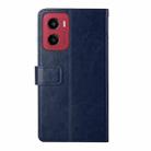 For Motorola Moto G05 HT01 Y-shaped Pattern Flip Leather Phone Case(Blue) - 3