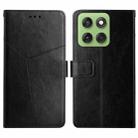For Motorola Edge 60 5G HT01 Y-shaped Pattern Flip Leather Phone Case(Black) - 1