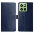 For Motorola Edge 60 5G HT01 Y-shaped Pattern Flip Leather Phone Case(Blue) - 1