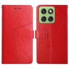 For Motorola Edge 60 Pro HT01 Y-shaped Pattern Flip Leather Phone Case(Red) - 1