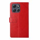 For Motorola Moto G56 5G HT01 Y-shaped Pattern Flip Leather Phone Case(Red) - 3