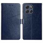 For Motorola Moto G86 5G HT01 Y-shaped Pattern Flip Leather Phone Case(Blue) - 1