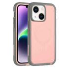 For iPhone 14 Plus Defender Series XT MagSafe Magnetic PC + TPU Shockproof Phone Case(Pink+Grey) - 1