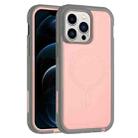 For iPhone 12 Pro Max Defender Series XT MagSafe Magnetic PC + TPU Shockproof Phone Case(Pink+Grey) - 1