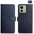 For Motorola Edge 40 Genuine Leather Fingerprint-proof Horizontal Flip Phone Case(Blue) - 1