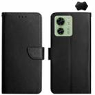 For Motorola Edge 40 Genuine Leather Fingerprint-proof Horizontal Flip Phone Case(Black) - 1