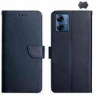 For Motorola Moto G54 Genuine Leather Fingerprint-proof Horizontal Flip Phone Case(Blue) - 1