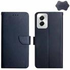 For Motorola Moto G Power 5G 2024 Genuine Leather Fingerprint-proof Horizontal Flip Phone Case(Blue) - 1