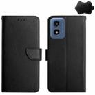 For Motorola Moto G Play 5G 2024 Genuine Leather Fingerprint-proof Horizontal Flip Phone Case(Black) - 1