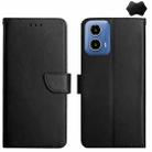 For Motorola Moto G Stylus 5G 2024 Genuine Leather Fingerprint-proof Horizontal Flip Phone Case(Black) - 1