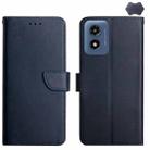 For Motorola Moto E14 Genuine Leather Fingerprint-proof Horizontal Flip Phone Case(Blue) - 1