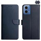 For Motorola Moto G85 5G Genuine Leather Fingerprint-proof Horizontal Flip Phone Case(Blue) - 1