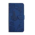 For Motorola Edge 40 Neo HT03 Skin Feel Butterfly Embossed Flip Leather Phone Case(Blue) - 2