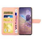 For Motorola Moto G 5G 2025 HT03 Skin Feel Butterfly Embossed Flip Leather Phone Case(Pink) - 3