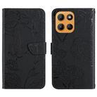 For Motorola Moto G Stylus 5G 2025 HT03 Skin Feel Butterfly Embossed Flip Leather Phone Case(Black) - 1