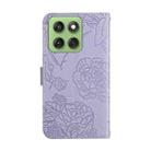 For Motorola Edge 60 5G HT03 Skin Feel Butterfly Embossed Flip Leather Phone Case(Purple) - 3