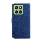 For Motorola Edge 60 5G HT03 Skin Feel Butterfly Embossed Flip Leather Phone Case(Blue) - 3