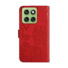 For Motorola Edge 60 5G HT03 Skin Feel Butterfly Embossed Flip Leather Phone Case(Red) - 3