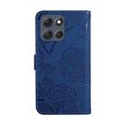 For Motorola Moto G86 5G HT03 Skin Feel Butterfly Embossed Flip Leather Phone Case(Blue) - 3