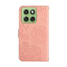 For Motorola Edge 60 Pro HT03 Skin Feel Butterfly Embossed Flip Leather Phone Case(Pink) - 3