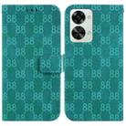 For OnePlus 10R / Ace Double 8-shaped Embossed Leather Phone Case(Green) - 1