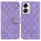 For OnePlus 10R / Ace Double 8-shaped Embossed Leather Phone Case(Purple) - 1