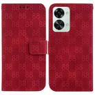 For OnePlus 10R / Ace Double 8-shaped Embossed Leather Phone Case(Red) - 1