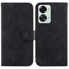 For OnePlus 10R / Ace Double 8-shaped Embossed Leather Phone Case(Black) - 1