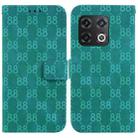 For OnePlus Nord N200 5G Double 8-shaped Embossed Leather Phone Case(Green) - 1