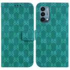 For OnePlus Nord N200 5G Double 8-shaped Embossed Leather Phone Case(Green) - 1