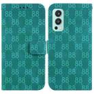 For OnePlus Nord 2 5G Double 8-shaped Embossed Leather Phone Case(Green) - 1