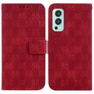 For OnePlus Nord 2 5G Double 8-shaped Embossed Leather Phone Case(Red) - 1