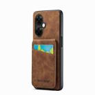 For OnePlus Nord CE 3 / CE 3 Lite Fierre Shann Crazy Horse Card Holder Back Cover PU Phone Case(Brown) - 1