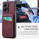 For Xiaomi Redmi Note 12 4G Global Fierre Shann Crazy Horse Card Holder Back Cover PU Phone Case(Wine Red) - 7