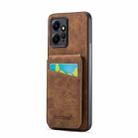For Xiaomi Redmi Note 12 4G Global Fierre Shann Crazy Horse Card Holder Back Cover PU Phone Case(Brown) - 1