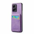 For Xiaomi Redmi Note 12 4G Global Fierre Shann Crazy Horse Card Holder Back Cover PU Phone Case(Purple) - 1