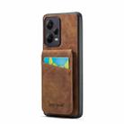 For Xiaomi Redmi Note 12 Pro 5G Global Fierre Shann Crazy Horse Card Holder Back Cover PU Phone Case(Brown) - 1