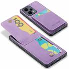 For Xiaomi Redmi Note 12 Pro 5G Global Fierre Shann Crazy Horse Card Holder Back Cover PU Phone Case(Purple) - 2