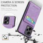 For Xiaomi Redmi Note 12 Pro 5G Global Fierre Shann Crazy Horse Card Holder Back Cover PU Phone Case(Purple) - 3