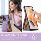 For Xiaomi Redmi Note 12 Pro 5G Global Fierre Shann Crazy Horse Card Holder Back Cover PU Phone Case(Purple) - 4