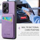 For Xiaomi Redmi Note 12 Pro 5G Global Fierre Shann Crazy Horse Card Holder Back Cover PU Phone Case(Purple) - 7